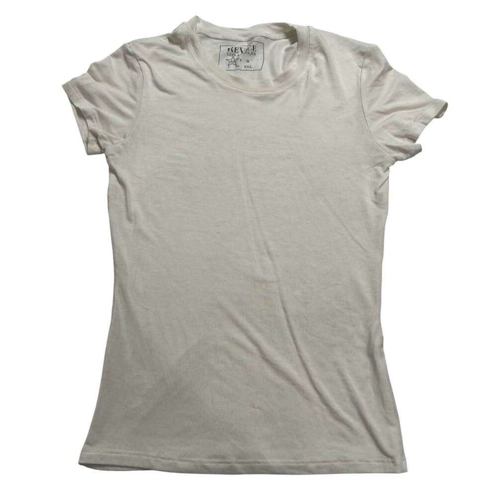 Revice Denim Cap Sleeve T-Shirt in White